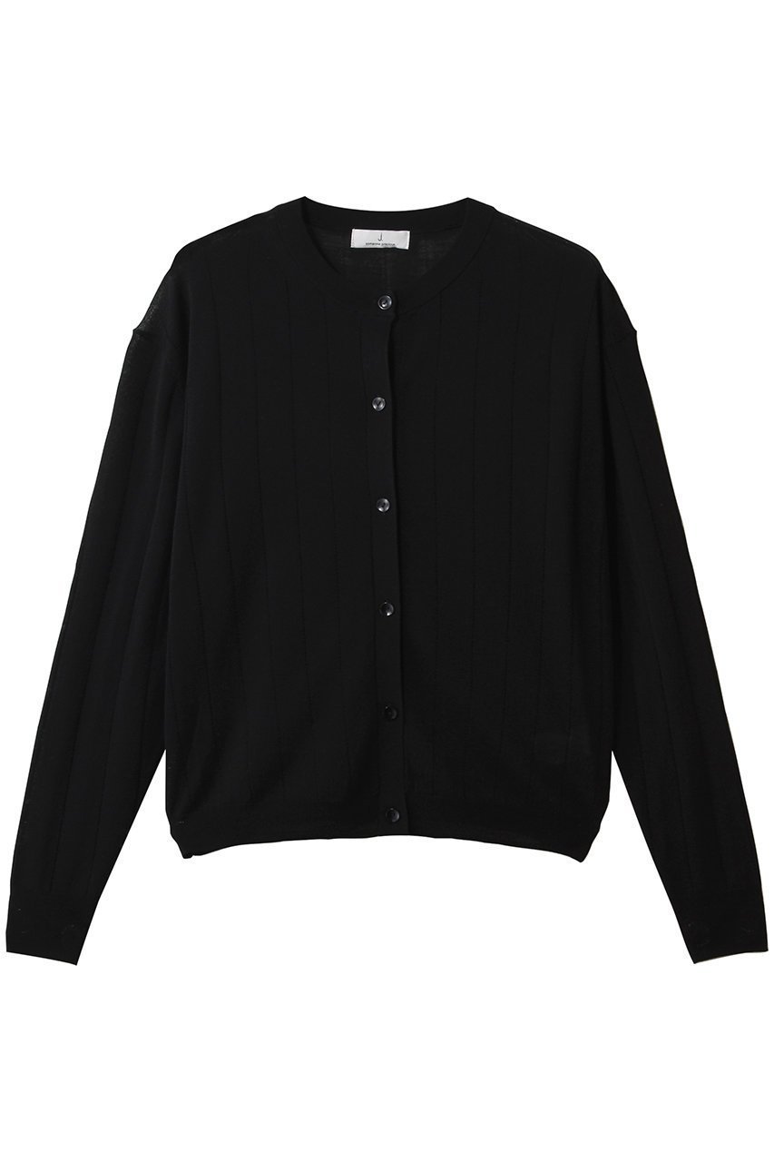 【ジェイドット/j.】のハイゲージニット 透かし編みカーディガン インテリア・キッズ・メンズ・レディースファッション・服の通販 founy(ファニー) 　ファッション　Fashion　レディースファッション　Fashion for Women　トップス・カットソー　Cut & Sew Tops　ニット　Knit Tops & Sweaters　カーディガン・羽織り　Layered Style Cardigans　カーディガン　Cardigan, Knitwear　シンプル　Simple, Minimal　フィット　Fit, Slim Fit　ボトム　Bottoms, Lower Wear　ロング　Long, Long-Length　新作・新入荷　New Arrivals / New In　透かし　Cut-Out, Lacework　ビジネス 仕事 通勤　Business / Work / Commuting　ブラック|ID: prp329100004856764 ipo3291000000035821061