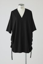 【リムアーク/RIM.ARK】のSide drawstring big T-shirts/Tシャツ 人気、トレンドファッション・服の通販 founy(ファニー) ファッション Fashion レディースファッション Fashion for Women トップス・カットソー Cut & Sew Tops シャツ・ブラウス・オフィスカジュアル Elegant Blouses & Button-Ups ロングTシャツ・Tシャツ Longline T-Shirts & Tees カットソー・ベーシックTシャツ Cut-and-Sewn Tops / Stretch Tees & Basics カットソー Cut and Sewn Top コンパクト Compact, Small Size シャーリング Shirring, Ruched ショート Short, Short Length スリーブ Sleeve, Long Sleeve / Short Sleeve バランス Balance, Style Balance エレガント 上品 Elegant 新作・新入荷 New Arrivals / New In thumbnail ブラック|ID: prp329100004856771 ipo3291000000035821193