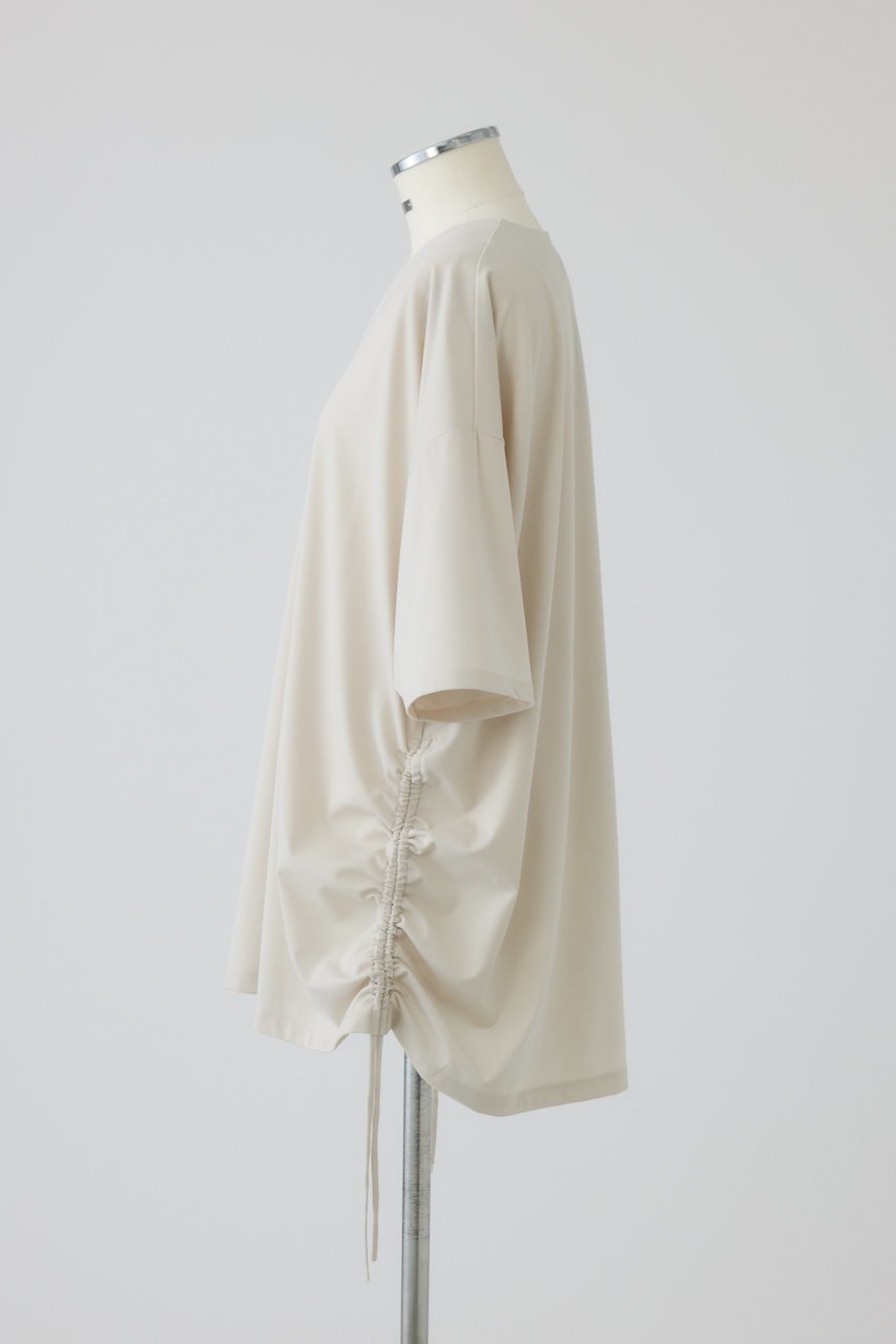 【リムアーク/RIM.ARK】のSide drawstring big T-shirts/Tシャツ 人気、トレンドファッション・服の通販 founy(ファニー) 　ファッション　Fashion　レディースファッション　Fashion for Women　トップス・カットソー　Cut & Sew Tops　シャツ・ブラウス・オフィスカジュアル　Elegant Blouses & Button-Ups　ロングTシャツ・Tシャツ　Longline T-Shirts & Tees　カットソー・ベーシックTシャツ　Cut-and-Sewn Tops / Stretch Tees & Basics　カットソー　Cut and Sewn Top　コンパクト　Compact, Small Size　シャーリング　Shirring, Ruched　ショート　Short, Short Length　スリーブ　Sleeve, Long Sleeve / Short Sleeve　バランス　Balance, Style Balance　エレガント 上品　Elegant　新作・新入荷　New Arrivals / New In　other-3|ID: prp329100004856771 ipo3291000000036621813