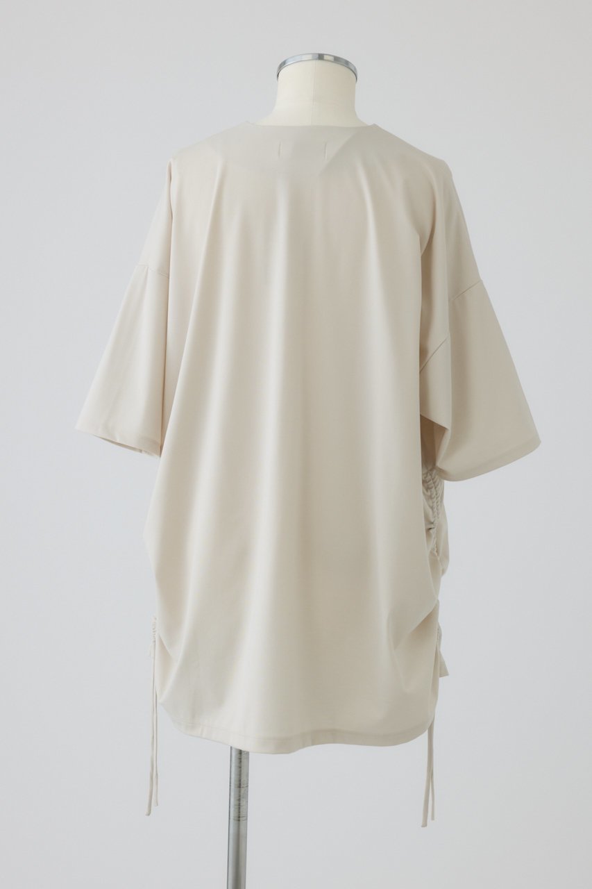 【リムアーク/RIM.ARK】のSide drawstring big T-shirts/Tシャツ 人気、トレンドファッション・服の通販 founy(ファニー) 　ファッション　Fashion　レディースファッション　Fashion for Women　トップス・カットソー　Cut & Sew Tops　シャツ・ブラウス・オフィスカジュアル　Elegant Blouses & Button-Ups　ロングTシャツ・Tシャツ　Longline T-Shirts & Tees　カットソー・ベーシックTシャツ　Cut-and-Sewn Tops / Stretch Tees & Basics　カットソー　Cut and Sewn Top　コンパクト　Compact, Small Size　シャーリング　Shirring, Ruched　ショート　Short, Short Length　スリーブ　Sleeve, Long Sleeve / Short Sleeve　バランス　Balance, Style Balance　エレガント 上品　Elegant　新作・新入荷　New Arrivals / New In　other-4|ID: prp329100004856771 ipo3291000000036621815