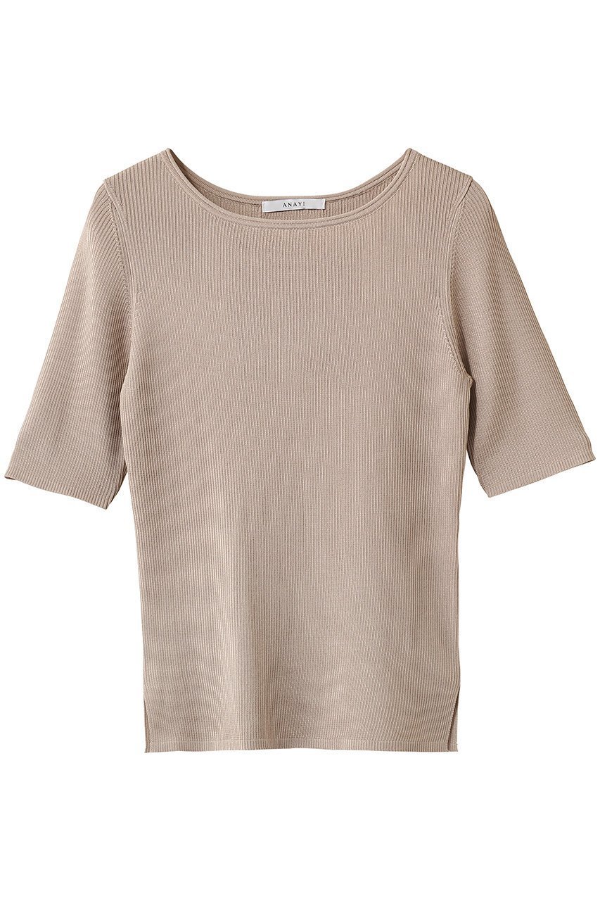 【アナイ/ANAYI】のアセテートポリエステル半袖プルオーバー インテリア・キッズ・メンズ・レディースファッション・服の通販 founy(ファニー) 　ファッション　Fashion　レディースファッション　Fashion for Women　トップス・カットソー　Cut & Sew Tops　ニット　Knit Tops & Sweaters　カジュアルプルオーバー・ニットトップス　Pullovers & Knit Tops / Casual Pullovers　2026年　2026　なめらか　Smooth, Silky Texture　インナー　Innerwear　ジャケット　Jacket, Outerwear　半袖　Short Sleeve, Half Sleeve　夏　Summer　春　Spring　S/S・春夏　SS, Spring/Summer, Warm Season　ビジネス 仕事 通勤　Business / Work / Commuting　ベージュ|ID: prp329100004856773 ipo3291000000035821226