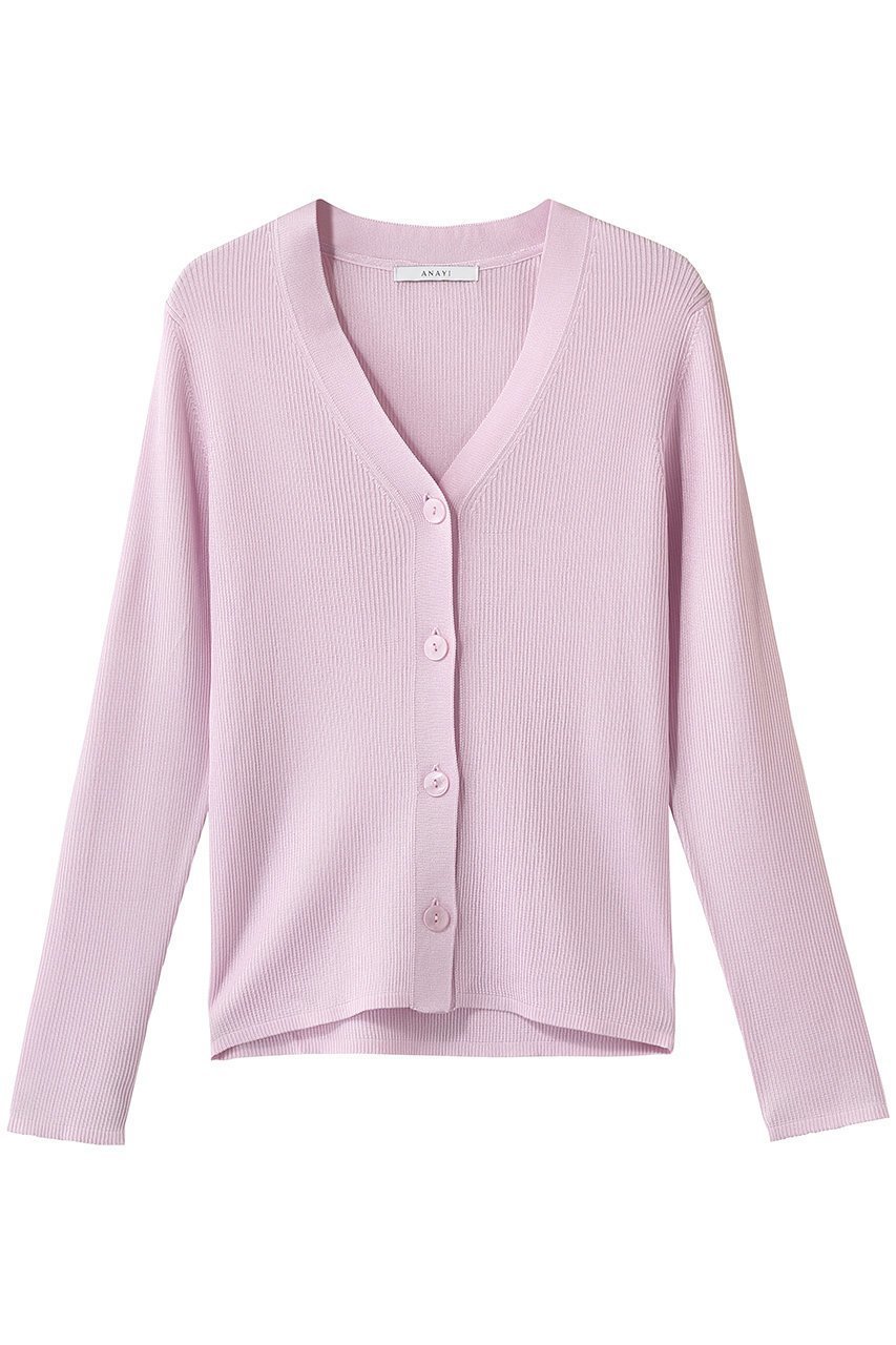 【アナイ/ANAYI】のアセテートポリエステルVカーディガン インテリア・キッズ・メンズ・レディースファッション・服の通販 founy(ファニー) 　ファッション　Fashion　レディースファッション　Fashion for Women　トップス・カットソー　Cut & Sew Tops　ニット　Knit Tops & Sweaters　カーディガン・羽織り　Layered Style Cardigans　2026年　2026　カーディガン　Cardigan, Knitwear　スマート　Smart, Elegant　夏　Summer　春　Spring　S/S・春夏　SS, Spring/Summer, Warm Season　パープル|ID: prp329100004856774 ipo3291000000035821245