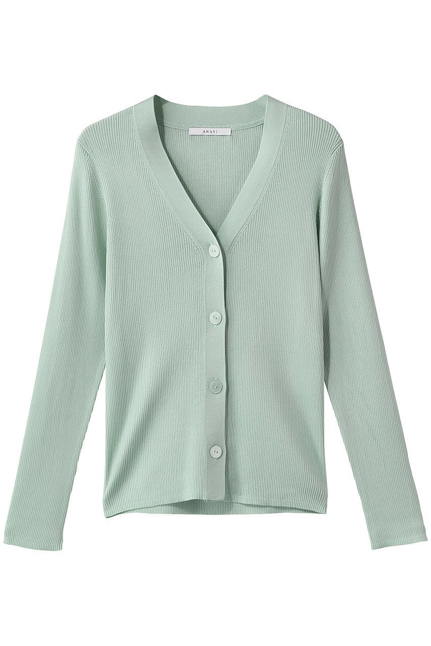 【アナイ/ANAYI】のアセテートポリエステルVカーディガン インテリア・キッズ・メンズ・レディースファッション・服の通販 founy(ファニー) 　ファッション　Fashion　レディースファッション　Fashion for Women　トップス・カットソー　Cut & Sew Tops　ニット　Knit Tops & Sweaters　カーディガン・羽織り　Layered Style Cardigans　2026年　2026　カーディガン　Cardigan, Knitwear　スマート　Smart, Elegant　夏　Summer　春　Spring　S/S・春夏　SS, Spring/Summer, Warm Season　ライトブルー|ID: prp329100004856774 ipo3291000000035821248