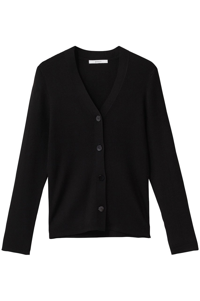 【アナイ/ANAYI】のアセテートポリエステルVカーディガン インテリア・キッズ・メンズ・レディースファッション・服の通販 founy(ファウニー) 　ファッション　Fashion　レディースファッション　Fashion for Women　トップス・カットソー　Cut & Sew Tops　ニット　Knit Tops & Sweaters　カーディガン・羽織り　Layered Style Cardigans　カーディガン　Cardigan, Knitwear　スマート　Smart, Elegant　ブラック|ID: prp329100004856774 ipo3291000000036905150