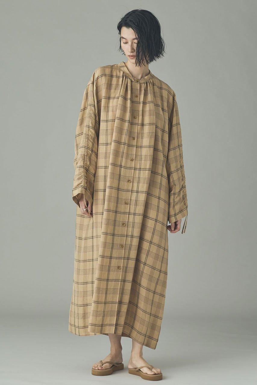 【カレンソロジー/Curensology】の〈C.S.G〉リネンチェックワンピース 人気、トレンドファッション・服の通販 founy(ファニー) 　ファッション　Fashion　レディースファッション　Fashion for Women　ワンピース　Dresses　チュニック　Tunic Tops & Dresses　2026年　2026　おすすめ　Recommended / Our Picks　チュニック　Tunic, Long Top　ドローストリング　Drawstring, Pull Cord　フロント　Front, Front Design　リラックス　Relax, Relaxed Fit　ロング　Long, Long-Length　ワイド　Wide, Wide Fit　ワッシャー　Washer, Crinkled Finish　今季　This Season, Current Season　夏　Summer　春　Spring　S/S・春夏　SS, Spring/Summer, Warm Season　other-5|ID: prp329100004856775 ipo3291000000035821267