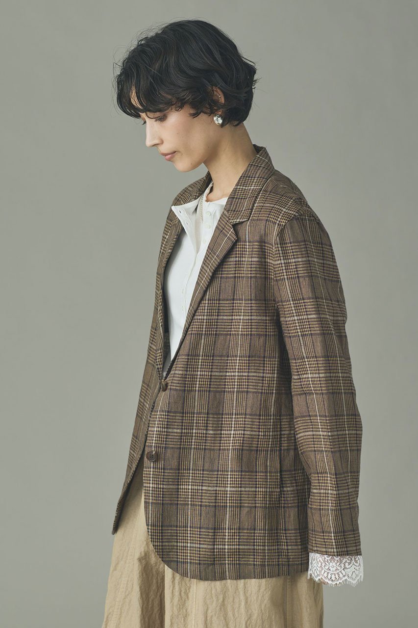 【カレンソロジー/Curensology】のグレンチェックジャケット 人気、トレンドファッション・服の通販 founy(ファニー) 　ファッション　Fashion　レディースファッション　Fashion for Women　アウター　Coat / Outerwear Collection　レディースジャケット・軽アウター　Jackets　2026年　2026　おすすめ　Recommended / Our Picks　なめらか　Smooth, Silky Texture　ジャケット　Jacket, Outerwear　チェック　Check, Plaid, Tartan　リネン　Linen, Linen Fabric　夏　Summer　春　Spring　S/S・春夏　SS, Spring/Summer, Warm Season　other-2|ID: prp329100004856777 ipo3291000000035821290