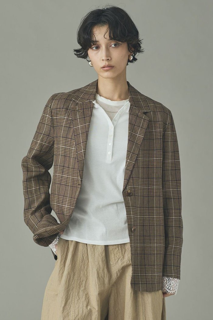 【カレンソロジー/Curensology】のグレンチェックジャケット インテリア・キッズ・メンズ・レディースファッション・服の通販 founy(ファニー) https://founy.com/ ファッション Fashion レディースファッション Fashion for Women アウター Coat / Outerwear Collection レディースジャケット・軽アウター Jackets 2026年 2026 おすすめ Recommended / Our Picks なめらか Smooth, Silky Texture ジャケット Jacket, Outerwear チェック Check, Plaid, Tartan リネン Linen, Linen Fabric 夏 Summer 春 Spring S/S・春夏 SS, Spring/Summer, Warm Season |ID: prp329100004856777 ipo3291000000036102982