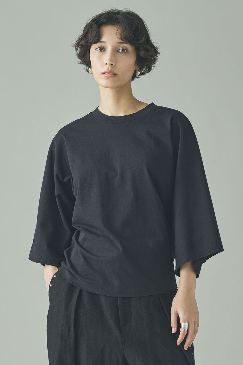 【カレンソロジー/Curensology】のドルマンナローTシャツ インテリア・キッズ・メンズ・レディースファッション・服の通販 founy(ファニー) 　ファッション　Fashion　レディースファッション　Fashion for Women　トップス・カットソー　Cut & Sew Tops　シャツ・ブラウス・オフィスカジュアル　Elegant Blouses & Button-Ups　ロングTシャツ・Tシャツ　Longline T-Shirts & Tees　カットソー・ベーシックTシャツ　Cut-and-Sewn Tops / Stretch Tees & Basics　2026年　2026　なめらか　Smooth, Silky Texture　インド　Indian Textile　ショート　Short, Short Length　スリーブ　Sleeve, Long Sleeve / Short Sleeve　ダウン　Down, Puffer　夏　Summer　春　Spring　S/S・春夏　SS, Spring/Summer, Warm Season　ブラック|ID: prp329100004856779 ipo3291000000035821321