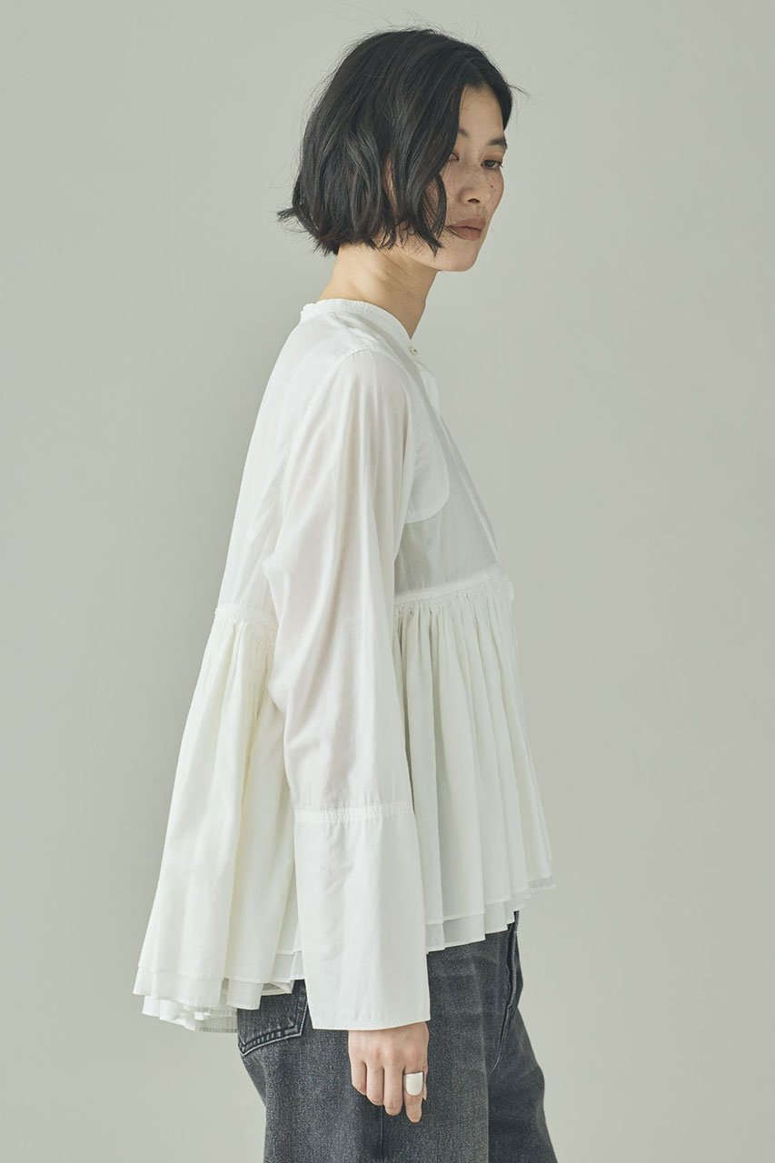 【カレンソロジー/Curensology】のレイヤードギャザーブラウス 人気、トレンドファッション・服の通販 founy(ファニー) 　ファッション　Fashion　レディースファッション　Fashion for Women　トップス・カットソー　Cut & Sew Tops　シャツ・ブラウス・オフィスカジュアル　Elegant Blouses & Button-Ups　2026年　2026　ギャザー　Gathered, Ruffled　シンプル　Simple, Minimal　スリーブ　Sleeve, Long Sleeve / Short Sleeve　デニム　Denim, Jeans Material　バランス　Balance, Style Balance　ロング　Long, Long-Length　夏　Summer　春　Spring　S/S・春夏　SS, Spring/Summer, Warm Season　other-3|ID: prp329100004856780 ipo3291000000035821339