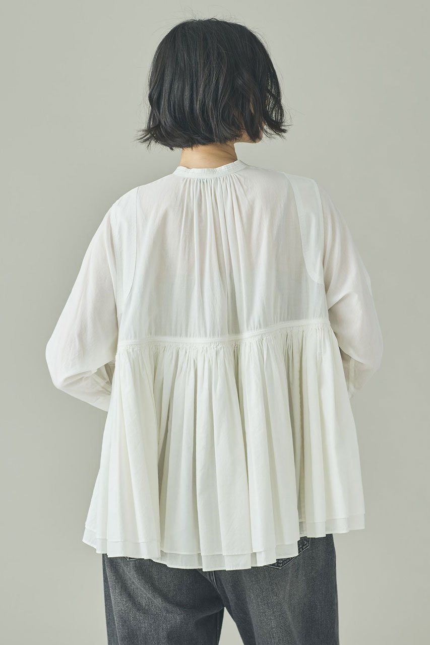 【カレンソロジー/Curensology】のレイヤードギャザーブラウス 人気、トレンドファッション・服の通販 founy(ファニー) 　ファッション　Fashion　レディースファッション　Fashion for Women　トップス・カットソー　Cut & Sew Tops　シャツ・ブラウス・オフィスカジュアル　Elegant Blouses & Button-Ups　2026年　2026　ギャザー　Gathered, Ruffled　シンプル　Simple, Minimal　スリーブ　Sleeve, Long Sleeve / Short Sleeve　デニム　Denim, Jeans Material　バランス　Balance, Style Balance　ロング　Long, Long-Length　夏　Summer　春　Spring　S/S・春夏　SS, Spring/Summer, Warm Season　other-4|ID: prp329100004856780 ipo3291000000035821340