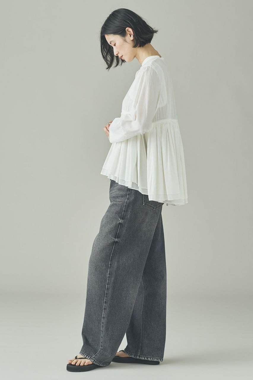 【カレンソロジー/Curensology】のレイヤードギャザーブラウス 人気、トレンドファッション・服の通販 founy(ファニー) 　ファッション　Fashion　レディースファッション　Fashion for Women　トップス・カットソー　Cut & Sew Tops　シャツ・ブラウス・オフィスカジュアル　Elegant Blouses & Button-Ups　2026年　2026　ギャザー　Gathered, Ruffled　シンプル　Simple, Minimal　スリーブ　Sleeve, Long Sleeve / Short Sleeve　デニム　Denim, Jeans Material　バランス　Balance, Style Balance　ロング　Long, Long-Length　夏　Summer　春　Spring　S/S・春夏　SS, Spring/Summer, Warm Season　other-6|ID: prp329100004856780 ipo3291000000035821344