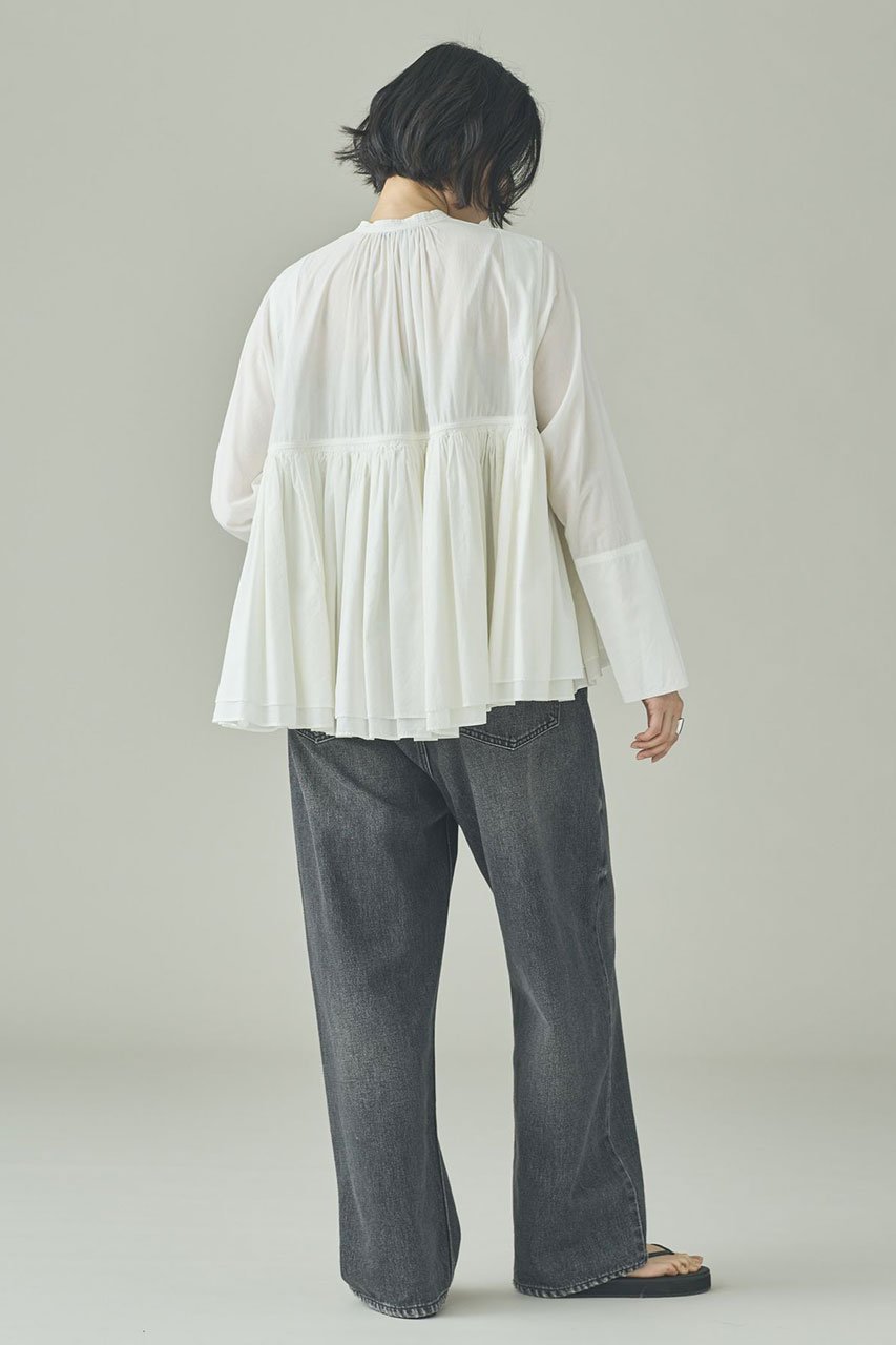 【カレンソロジー/Curensology】のレイヤードギャザーブラウス 人気、トレンドファッション・服の通販 founy(ファニー) 　ファッション　Fashion　レディースファッション　Fashion for Women　トップス・カットソー　Cut & Sew Tops　シャツ・ブラウス・オフィスカジュアル　Elegant Blouses & Button-Ups　2026年　2026　ギャザー　Gathered, Ruffled　シンプル　Simple, Minimal　スリーブ　Sleeve, Long Sleeve / Short Sleeve　デニム　Denim, Jeans Material　バランス　Balance, Style Balance　ロング　Long, Long-Length　夏　Summer　春　Spring　S/S・春夏　SS, Spring/Summer, Warm Season　other-7|ID: prp329100004856780 ipo3291000000035821346