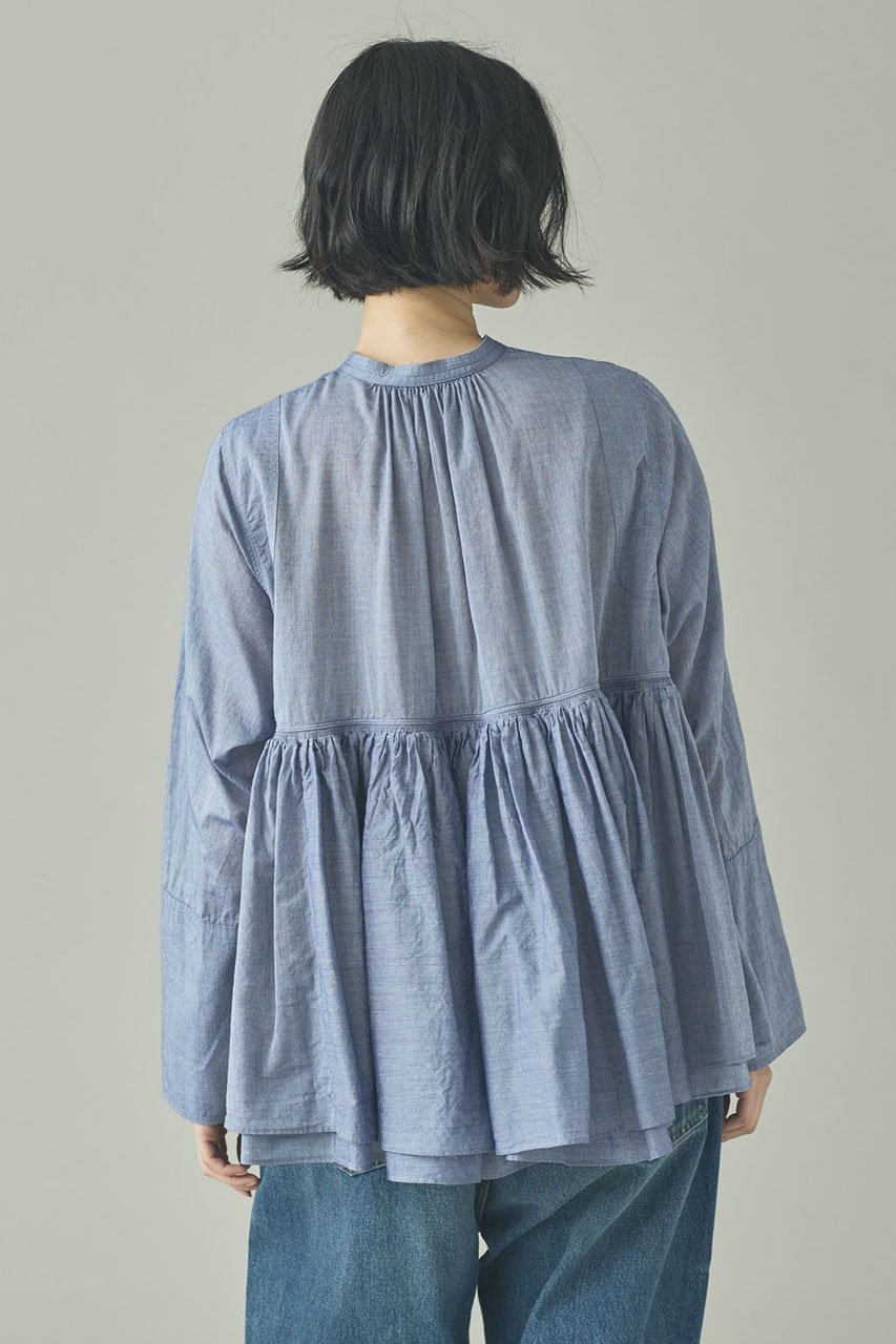 【カレンソロジー/Curensology】のシャンブレーレイヤードギャザーブラウス 人気、トレンドファッション・服の通販 founy(ファニー) ファッション Fashion レディースファッション Fashion for Women トップス・カットソー Cut & Sew Tops シャツ・ブラウス・オフィスカジュアル Elegant Blouses & Button-Ups 2026年 2026 ギャザー Gathered, Ruffled シンプル Simple, Minimal スラックス Slacks, Dress Pants スリーブ Sleeve, Long Sleeve / Short Sleeve デニム Denim, Jeans Material ボトム Bottoms, Lower Wear モダン Modern, Contemporary ロング Long, Long-Length 夏 Summer 春 Spring S/S・春夏 SS, Spring/Summer, Warm Season other-4|ID: prp329100004856781 ipo3291000000035821353