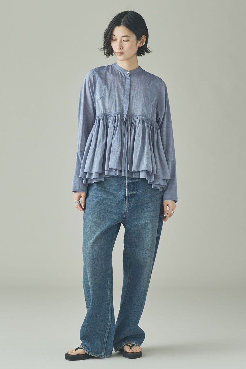 【カレンソロジー/Curensology】のシャンブレーレイヤードギャザーブラウス 人気、トレンドファッション・服の通販 founy(ファニー) ファッション Fashion レディースファッション Fashion for Women トップス・カットソー Cut & Sew Tops シャツ・ブラウス・オフィスカジュアル Elegant Blouses & Button-Ups 2026年 2026 ギャザー Gathered, Ruffled シンプル Simple, Minimal スラックス Slacks, Dress Pants スリーブ Sleeve, Long Sleeve / Short Sleeve デニム Denim, Jeans Material ボトム Bottoms, Lower Wear モダン Modern, Contemporary ロング Long, Long-Length 夏 Summer 春 Spring S/S・春夏 SS, Spring/Summer, Warm Season other-5|ID: prp329100004856781 ipo3291000000035821354