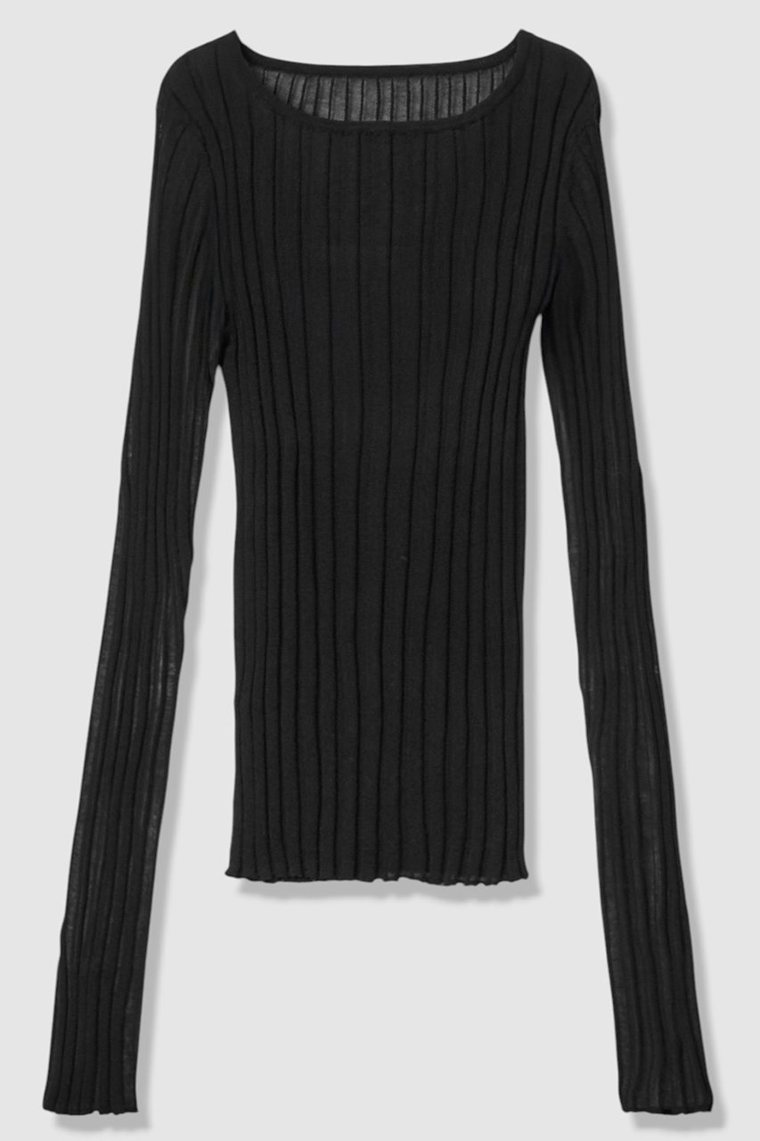 【アルアバイル/allureville】のシアーリブプルオーバー インテリア・キッズ・メンズ・レディースファッション・服の通販 founy(ファニー) 　ファッション　Fashion　レディースファッション　Fashion for Women　トップス・カットソー　Cut & Sew Tops　ニット　Knit Tops & Sweaters　カジュアルプルオーバー・ニットトップス　Pullovers & Knit Tops / Casual Pullovers　2026年　2026　インナー　Innerwear　コンパクト　Compact, Small Size　ラウンド　Round, Round Neck　ワイド　Wide, Wide Fit　人気　Popular, Best Seller　夏　Summer　旅行　Travel　春　Spring　S/S・春夏　SS, Spring/Summer, Warm Season　ブラック|ID: prp329100004856784 ipo3291000000035821387