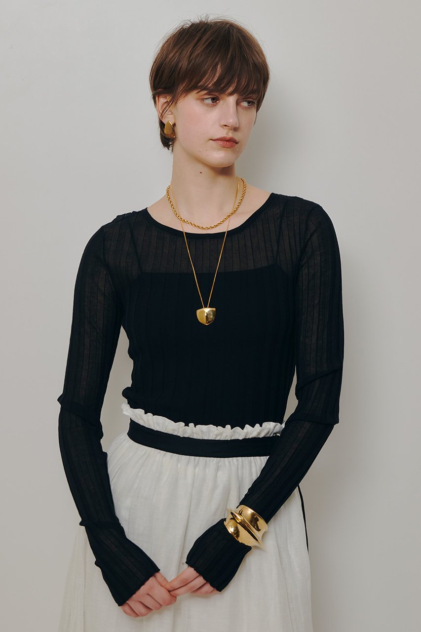 【アルアバイル/allureville】のシアーリブプルオーバー 人気、トレンドファッション・服の通販 founy(ファニー) 　ファッション　Fashion　レディースファッション　Fashion for Women　トップス・カットソー　Cut & Sew Tops　ニット　Knit Tops & Sweaters　カジュアルプルオーバー・ニットトップス　Pullovers & Knit Tops / Casual Pullovers　2026年　2026　インナー　Innerwear　コンパクト　Compact, Small Size　ラウンド　Round, Round Neck　ワイド　Wide, Wide Fit　人気　Popular, Best Seller　夏　Summer　旅行　Travel　春　Spring　S/S・春夏　SS, Spring/Summer, Warm Season　other-7|ID: prp329100004856784 ipo3291000000035821395