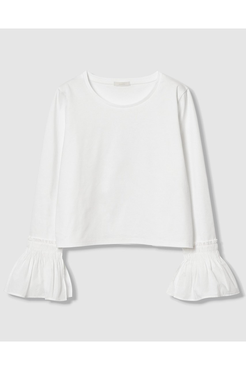 【アルアバイル/allureville】の刺繍プリーツカフスプルオーバー 人気、トレンドファッション・服の通販 founy(ファニー) 　ファッション　Fashion　レディースファッション　Fashion for Women　トップス・カットソー　Cut & Sew Tops　シャツ・ブラウス・オフィスカジュアル　Elegant Blouses & Button-Ups　ロングTシャツ・Tシャツ　Longline T-Shirts & Tees　カジュアルプルオーバー・ニットトップス　Pullovers & Knit Tops / Casual Pullovers　カットソー・ベーシックTシャツ　Cut-and-Sewn Tops / Stretch Tees & Basics　2026年　2026　カットソー　Cut and Sewn Top　カフス　Cuff Design　ギャザー　Gathered, Ruffled　コンビ　Combo, Combination Style　シンプル　Simple, Minimal　スリット　Slit, Slit Detail　スリーブ　Sleeve, Long Sleeve / Short Sleeve　ドッキング　Docking, Mixed Material　バランス　Balance, Style Balance　フレア　Flare, Flared　プリーツ　Pleats, Pleated　ロング　Long, Long-Length　夏　Summer　春　Spring　S/S・春夏　SS, Spring/Summer, Warm Season　 other-1|ID: prp329100004856785 ipo3291000000035821398