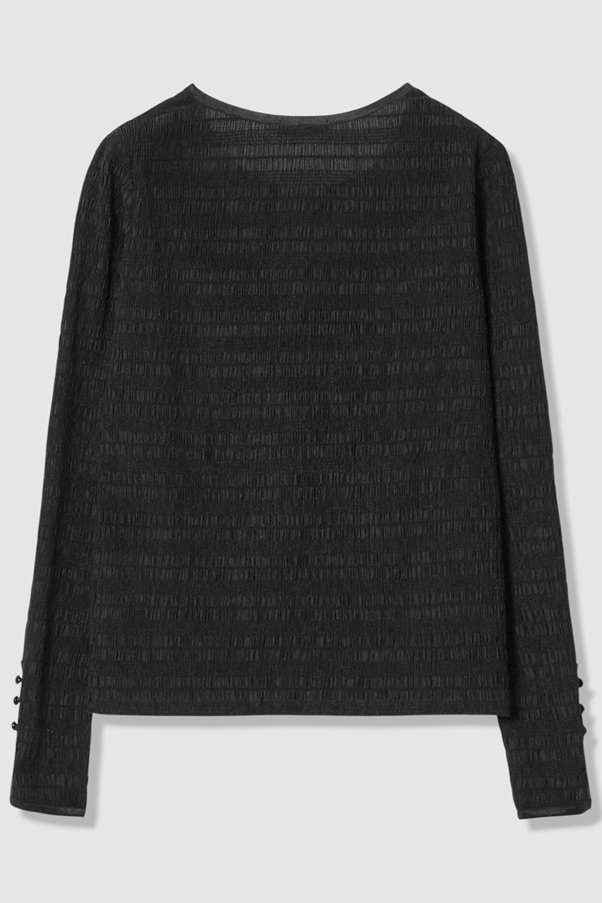 【アルアバイル/allureville】のランダムシャーリングプルオーバー 人気、トレンドファッション・服の通販 founy(ファニー) 　ファッション　Fashion　レディースファッション　Fashion for Women　トップス・カットソー　Cut & Sew Tops　シャツ・ブラウス・オフィスカジュアル　Elegant Blouses & Button-Ups　ロングTシャツ・Tシャツ　Longline T-Shirts & Tees　カジュアルプルオーバー・ニットトップス　Pullovers & Knit Tops / Casual Pullovers　カットソー・ベーシックTシャツ　Cut-and-Sewn Tops / Stretch Tees & Basics　2026年　2026　インナー　Innerwear　カットソー　Cut and Sewn Top　シアー　Sheer, See-Through　スリーブ　Sleeve, Long Sleeve / Short Sleeve　テクスチャー　Texture, Textured Fabric　ロング　Long, Long-Length　エレガント 上品　Elegant　夏　Summer　春　Spring　S/S・春夏　SS, Spring/Summer, Warm Season　other-2|ID: prp329100004856786 ipo3291000000035821417