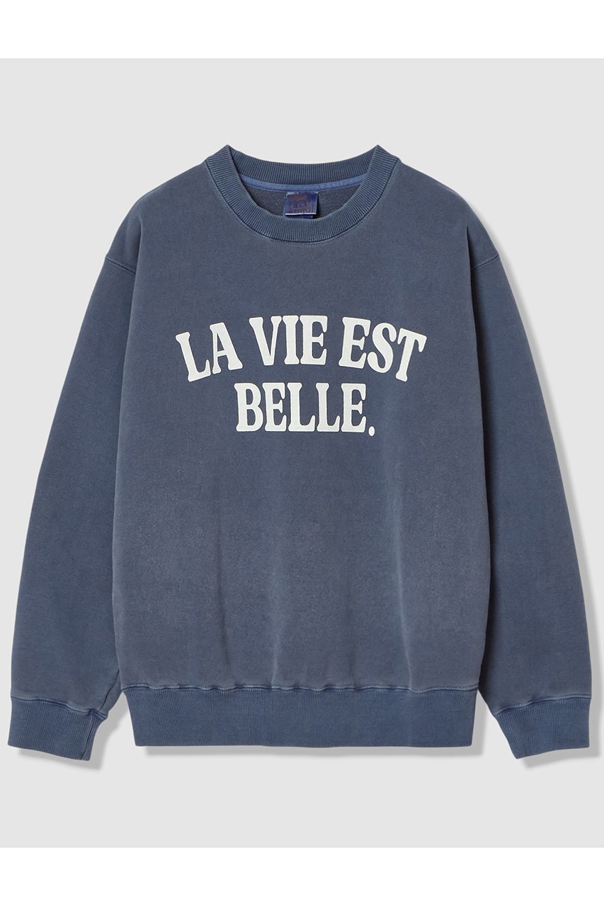 【アルアバイル/allureville】のピグメントダイロゴスウェット インテリア・キッズ・メンズ・レディースファッション・服の通販 founy(ファニー) 　ファッション　Fashion　レディースファッション　Fashion for Women　トップス・カットソー　Cut & Sew Tops　シャツ・ブラウス・オフィスカジュアル　Elegant Blouses & Button-Ups　レディースパーカー・カジュアルフーディー　Casual Hoodies & Sweatshirts　ロングTシャツ・Tシャツ　Longline T-Shirts & Tees　スウェット・クルーネックトップス　Sweatshirts & Crewnecks / Relaxed Fit Sweat Tops　カットソー・ベーシックTシャツ　Cut-and-Sewn Tops / Stretch Tees & Basics　2026年　2026　夏　Summer　春　Spring　S/S・春夏　SS, Spring/Summer, Warm Season　ネイビー|ID: prp329100004856787 ipo3291000000035821423