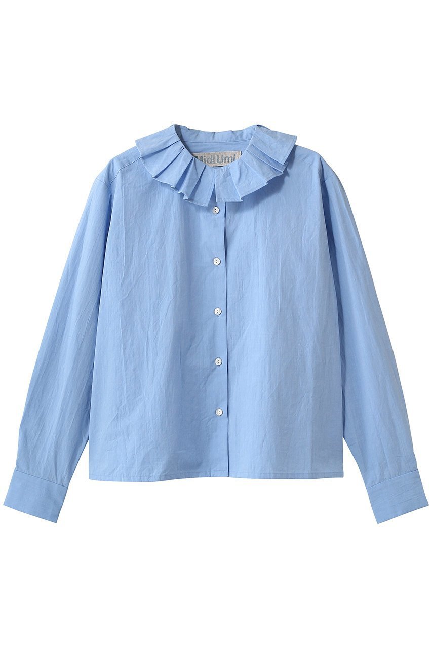 【ミディウミ/MidiUmi】のtuck collar shirt シャツ インテリア・キッズ・メンズ・レディースファッション・服の通販 founy(ファニー) 　ファッション　Fashion　レディースファッション　Fashion for Women　トップス・カットソー　Cut & Sew Tops　シャツ・ブラウス・オフィスカジュアル　Elegant Blouses & Button-Ups　2026年　2026　おすすめ　Recommended / Our Picks　スリーブ　Sleeve, Long Sleeve / Short Sleeve　フェミニン　Feminine, Girly　フレア　Flare, Flared　ボックス　Boxy, Box Shape　ロング　Long, Long-Length　ワイド　Wide, Wide Fit　夏　Summer　春　Spring　S/S・春夏　SS, Spring/Summer, Warm Season　l.blue|ID: prp329100004856790 ipo3291000000035821466