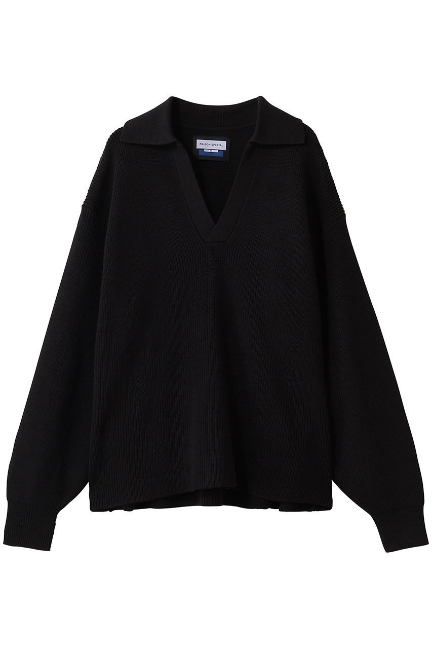 【メゾンスペシャル/MAISON SPECIAL】の【UNISEX】C/Aスキッパーニット インテリア・キッズ・メンズ・レディースファッション・服の通販 founy(ファニー) ファッション Fashion レディースファッション Fashion for Women トップス・カットソー Cut & Sew Tops ニット Knit Tops & Sweaters カジュアルプルオーバー・ニットトップス Pullovers & Knit Tops / Casual Pullovers ユニセックス Unisex, Genderless インナー Innerwear ショルダー Shoulder, Shoulder Strap シンプル Simple, Minimal スキッパー Skipper, Open Collar ドロップ Drop Shoulder, Dropped Style ハイネック High Neck, Mock Neck 畦 Ribbed Knit BLK(ブラック)|ID: prp329100004856799 ipo3291000000036103088