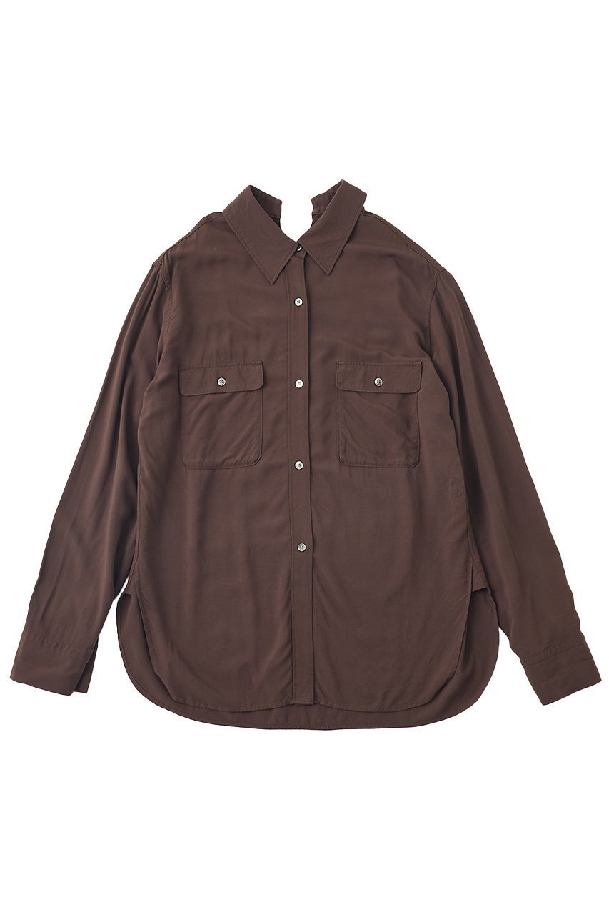 【ザ ストア バイ シー/THE STORE by C】の【COCUCA】ニュアンスシャツ インテリア・キッズ・メンズ・レディースファッション・服の通販 founy(ファニー) 　ファッション　Fashion　レディースファッション　Fashion for Women　トップス・カットソー　Cut & Sew Tops　シャツ・ブラウス・オフィスカジュアル　Elegant Blouses & Button-Ups　2026年　2026　おすすめ　Recommended / Our Picks　なめらか　Smooth, Silky Texture　スリット　Slit, Slit Detail　スリーブ　Sleeve, Long Sleeve / Short Sleeve　セットアップ　Set-Up, Coordinated Outfit　センター　Center, Center Line　ダブル　Double, Double-Breasted　フロント　Front, Front Design　ポケット　Pocket, Pocket Detail　ロング　Long, Long-Length　エレガント 上品　Elegant　夏　Summer　春　Spring　S/S・春夏　SS, Spring/Summer, Warm Season　ブラウン|ID: prp329100004856800 ipo3291000000035821689