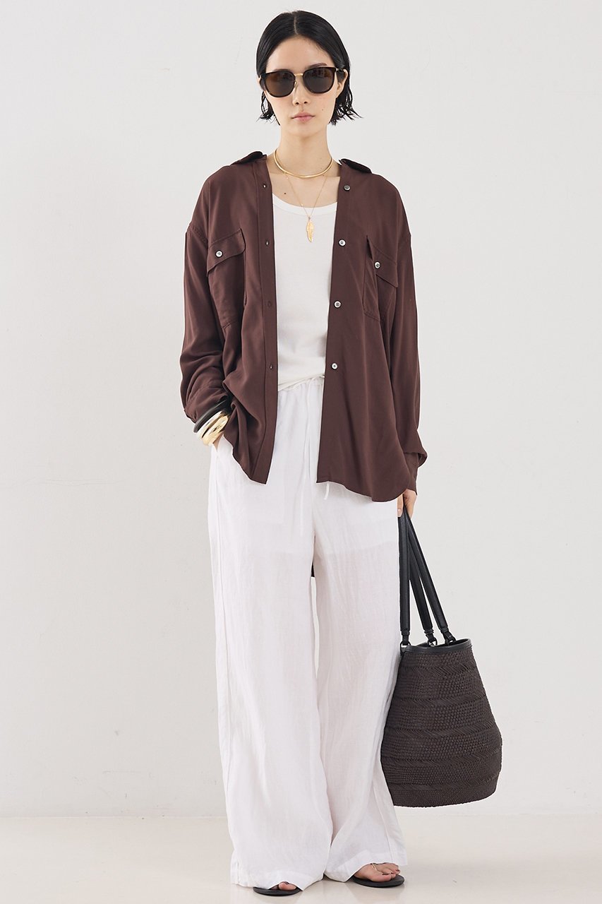 【ザ ストア バイ シー/THE STORE by C】の【COCUCA】ニュアンスシャツ 人気、トレンドファッション・服の通販 founy(ファニー) 　ファッション　Fashion　レディースファッション　Fashion for Women　トップス・カットソー　Cut & Sew Tops　シャツ・ブラウス・オフィスカジュアル　Elegant Blouses & Button-Ups　2026年　2026　おすすめ　Recommended / Our Picks　なめらか　Smooth, Silky Texture　スリット　Slit, Slit Detail　スリーブ　Sleeve, Long Sleeve / Short Sleeve　セットアップ　Set-Up, Coordinated Outfit　センター　Center, Center Line　ダブル　Double, Double-Breasted　フロント　Front, Front Design　ポケット　Pocket, Pocket Detail　ロング　Long, Long-Length　エレガント 上品　Elegant　夏　Summer　春　Spring　S/S・春夏　SS, Spring/Summer, Warm Season　other-3|ID: prp329100004856800 ipo3291000000035821691