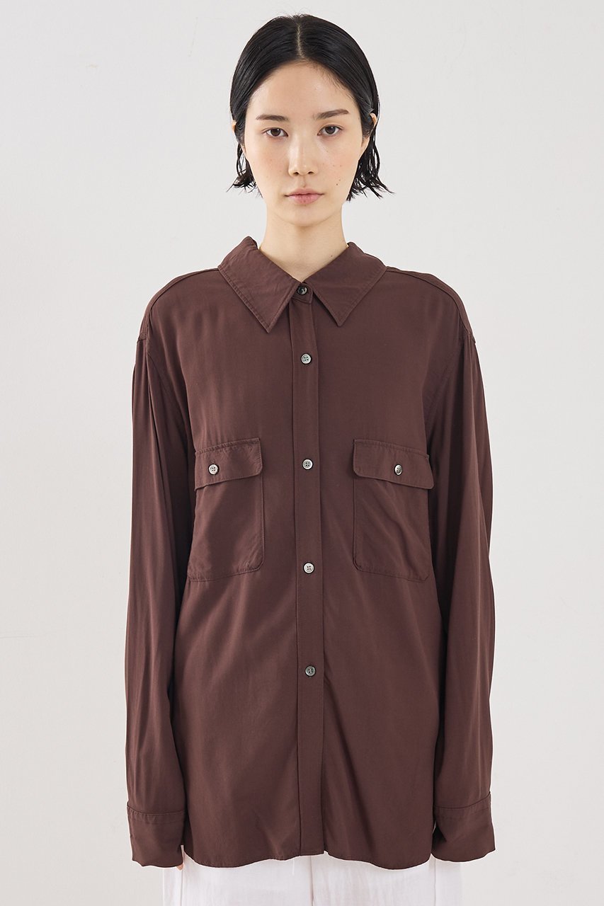 【ザ ストア バイ シー/THE STORE by C】の【COCUCA】ニュアンスシャツ 人気、トレンドファッション・服の通販 founy(ファニー) 　ファッション　Fashion　レディースファッション　Fashion for Women　トップス・カットソー　Cut & Sew Tops　シャツ・ブラウス・オフィスカジュアル　Elegant Blouses & Button-Ups　2026年　2026　おすすめ　Recommended / Our Picks　なめらか　Smooth, Silky Texture　スリット　Slit, Slit Detail　スリーブ　Sleeve, Long Sleeve / Short Sleeve　セットアップ　Set-Up, Coordinated Outfit　センター　Center, Center Line　ダブル　Double, Double-Breasted　フロント　Front, Front Design　ポケット　Pocket, Pocket Detail　ロング　Long, Long-Length　エレガント 上品　Elegant　夏　Summer　春　Spring　S/S・春夏　SS, Spring/Summer, Warm Season　other-4|ID: prp329100004856800 ipo3291000000035821692