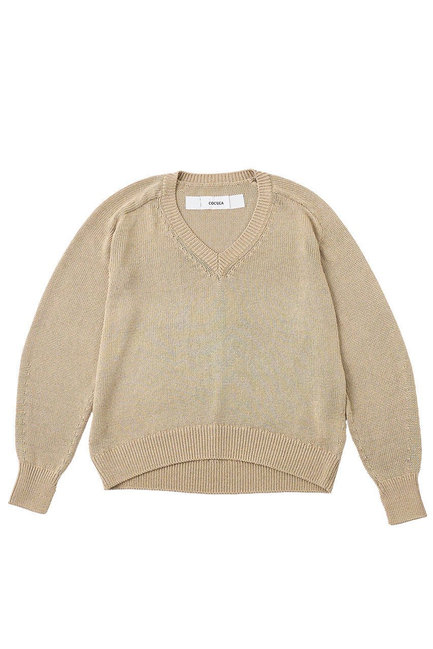 【ザ ストア バイ シー/THE STORE by C】の【COCUCA】ブライトニット インテリア・キッズ・メンズ・レディースファッション・服の通販 founy(ファウニー) 　ファッション　Fashion　レディースファッション　Fashion for Women　トップス・カットソー　Cut & Sew Tops　ニット　Knit Tops & Sweaters　カジュアルプルオーバー・ニットトップス　Pullovers & Knit Tops / Casual Pullovers　なめらか　Smooth, Silky Texture　アクセサリー　Fashion Accessories　イタリア　Italy　スリット　Slit, Slit Detail　ノースリーブ　Sleeveless, No-Sleeve　ブライト　Bright, Shiny　ミックス　Mix, Mixed Style　リネン　Linen, Linen Fabric　モカ|ID: prp329100004856802 ipo3291000000036905217