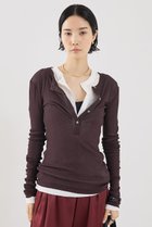 【ザ ストア バイ シー/THE STORE by C】の【COCUCA】ヘンリーリブプルオーバー 人気、トレンドファッション・服の通販 founy(ファニー) ファッション Fashion レディースファッション Fashion for Women トップス・カットソー Cut & Sew Tops シャツ・ブラウス・オフィスカジュアル Elegant Blouses & Button-Ups ロングTシャツ・Tシャツ Longline T-Shirts & Tees カジュアルプルオーバー・ニットトップス Pullovers & Knit Tops / Casual Pullovers カットソー・ベーシックTシャツ Cut-and-Sewn Tops / Stretch Tees & Basics 2026年 2026 シアー Sheer, See-Through シフォン Chiffon, Lightweight Fabric スリーブ Sleeve, Long Sleeve / Short Sleeve デニム Denim, Jeans Material フィット Fit, Slim Fit ベーシック Basic, Essential ボトム Bottoms, Lower Wear ロング Long, Long-Length 別注 Limited Edition, Custom Order 夏 Summer 春 Spring S/S・春夏 SS, Spring/Summer, Warm Season thumbnail チョコ|ID: prp329100004856889 ipo3291000000035827086