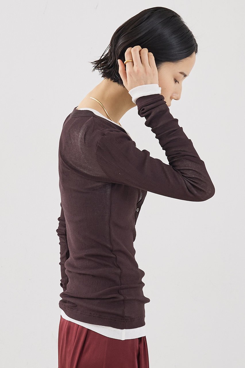 【ザ ストア バイ シー/THE STORE by C】の【COCUCA】ヘンリーリブプルオーバー 人気、トレンドファッション・服の通販 founy(ファニー) ファッション Fashion レディースファッション Fashion for Women トップス・カットソー Cut & Sew Tops シャツ・ブラウス・オフィスカジュアル Elegant Blouses & Button-Ups ロングTシャツ・Tシャツ Longline T-Shirts & Tees カジュアルプルオーバー・ニットトップス Pullovers & Knit Tops / Casual Pullovers カットソー・ベーシックTシャツ Cut-and-Sewn Tops / Stretch Tees & Basics 2026年 2026 シアー Sheer, See-Through シフォン Chiffon, Lightweight Fabric スリーブ Sleeve, Long Sleeve / Short Sleeve デニム Denim, Jeans Material フィット Fit, Slim Fit ベーシック Basic, Essential ボトム Bottoms, Lower Wear ロング Long, Long-Length 別注 Limited Edition, Custom Order 夏 Summer 春 Spring S/S・春夏 SS, Spring/Summer, Warm Season other-4|ID: prp329100004856889 ipo3291000000035827091