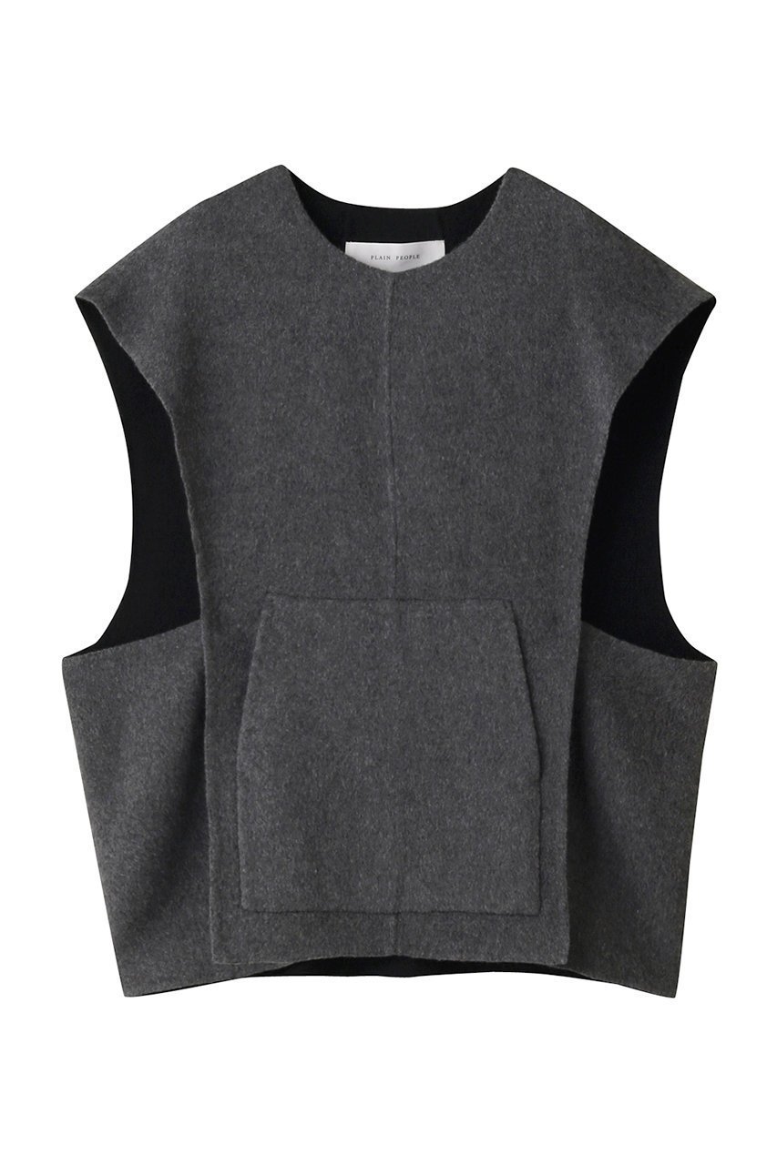【プレインピープル/PLAIN PEOPLE】のリバービッグベスト インテリア・キッズ・メンズ・レディースファッション・服の通販 founy(ファニー) 　ファッション　Fashion　レディースファッション　Fashion for Women　アウター　Coat / Outerwear Collection　レディースジャケット・軽アウター　Jackets　おすすめ　Recommended / Our Picks　ジャケット　Jacket, Outerwear　セーター　Sweater, Knitwear　ビッグ　Big, Oversized　ベスト　Vest, Waistcoat　ポケット　Pocket, Pocket Detail　再入荷　Restock / Back in Stock　A/W・秋冬　Autumn/Winter　羽織　Haori, Light Jacket　グレー|ID: prp329100004857466 ipo3291000000035855616