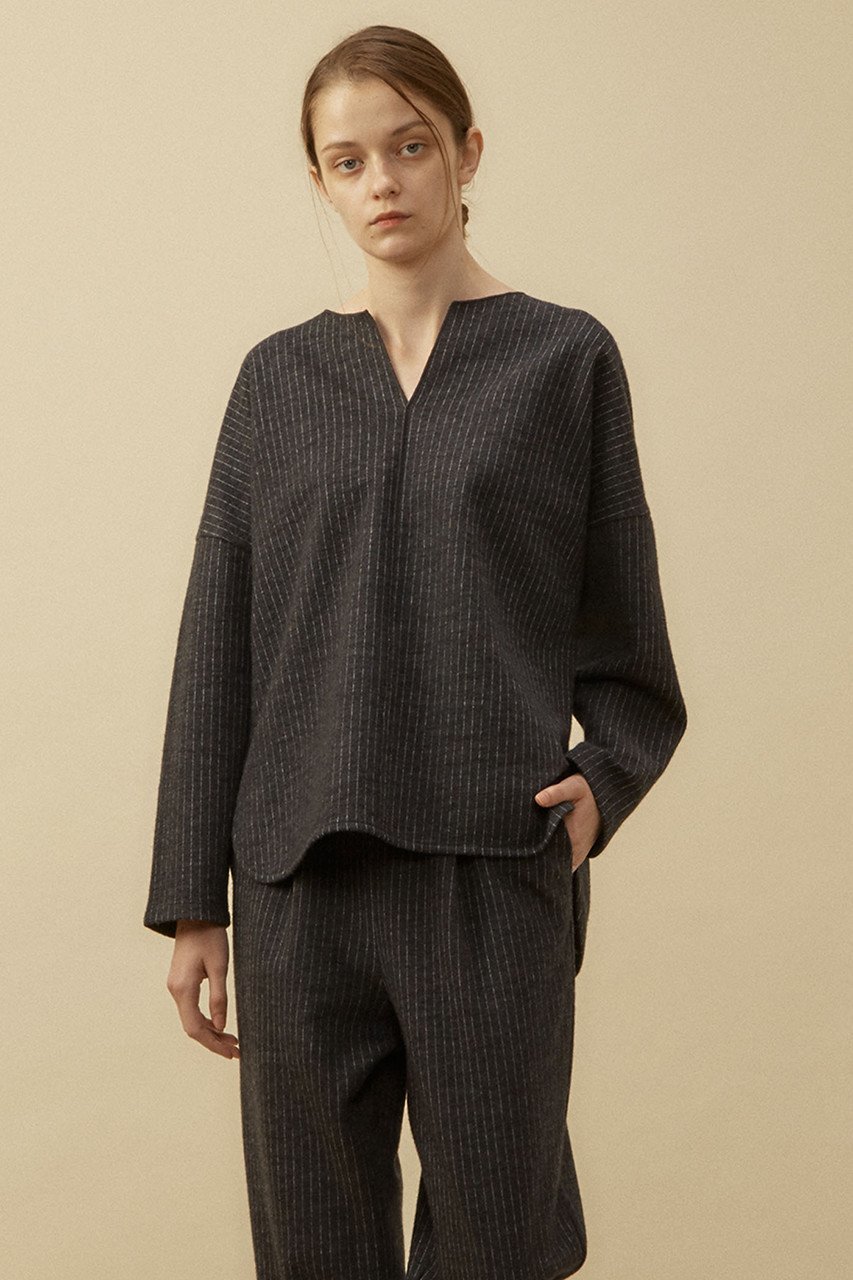 【プレインピープル/PLAIN PEOPLE】のチョークストライププルオーバー 人気、トレンドファッション・服の通販 founy(ファニー) 　ファッション　Fashion　レディースファッション　Fashion for Women　トップス・カットソー　Cut & Sew Tops　シャツ・ブラウス・オフィスカジュアル　Elegant Blouses & Button-Ups　カジュアルプルオーバー・ニットトップス　Pullovers & Knit Tops / Casual Pullovers　おすすめ　Recommended / Our Picks　スリーブ　Sleeve, Long Sleeve / Short Sleeve　セットアップ　Set-Up, Coordinated Outfit　ボトム　Bottoms, Lower Wear　ロング　Long, Long-Length　再入荷　Restock / Back in Stock　 other-1|ID: prp329100004857467 ipo3291000000035855626