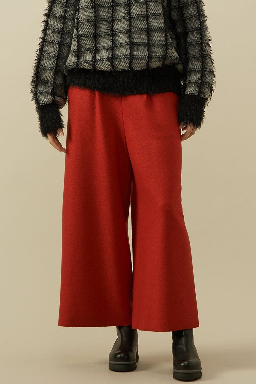 【プレインピープル/PLAIN PEOPLE】のミルドメルトンワイドクロップドパンツ インテリア・キッズ・メンズ・レディースファッション・服の通販 founy(ファニー) ファッション Fashion レディースファッション Fashion for Women パンツ Pants & Trousers アンクル Ankle-Length Design クロップド Cropped, Short Length ストレート Straight, Straight Cut ドレープ Drape, Draping Fabric バランス Balance, Style Balance リラックス Relax, Relaxed Fit ワイド Wide, Wide Fit 再入荷 Restock / Back in Stock 定番 Standard, Basic Item レッド|ID: prp329100004857469 ipo3291000000035855654