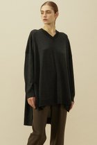 【プレインピープル/PLAIN PEOPLE】のZEATER Vネックスクエアニット チャコール|ID: prp329100004857471 ipo3291000000035855689