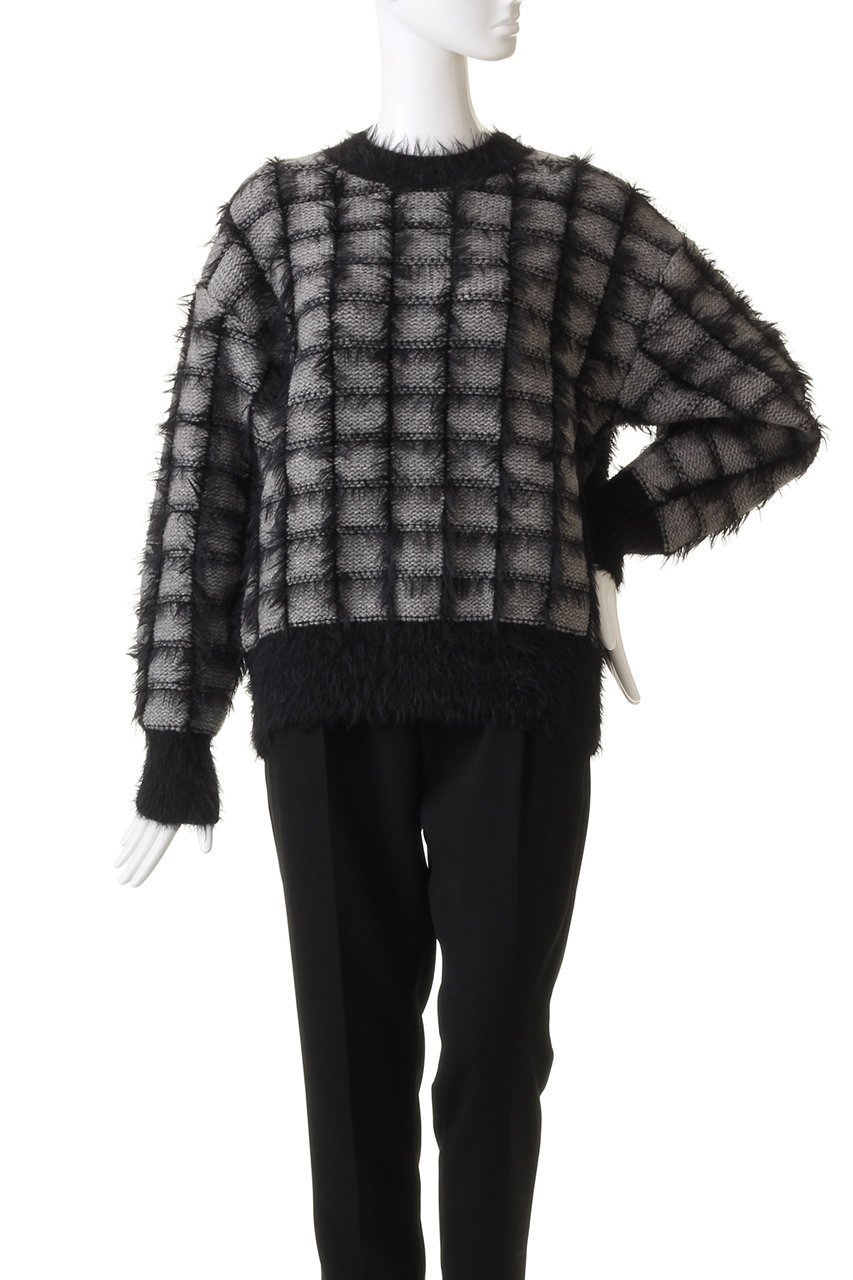 【プレインピープル/PLAIN PEOPLE】のフラッフィーチェックニットプルオーバー 人気、トレンドファッション・服の通販 founy(ファニー) 　ファッション　Fashion　レディースファッション　Fashion for Women　トップス・カットソー　Cut & Sew Tops　ニット　Knit Tops & Sweaters　カジュアルプルオーバー・ニットトップス　Pullovers & Knit Tops / Casual Pullovers　チェック　Check, Plaid, Tartan　ボーダー　Border, Stripe　リラックス　Relax, Relaxed Fit　冬　Winter / This Winter　other-2|ID: prp329100004857477 ipo3291000000035999139