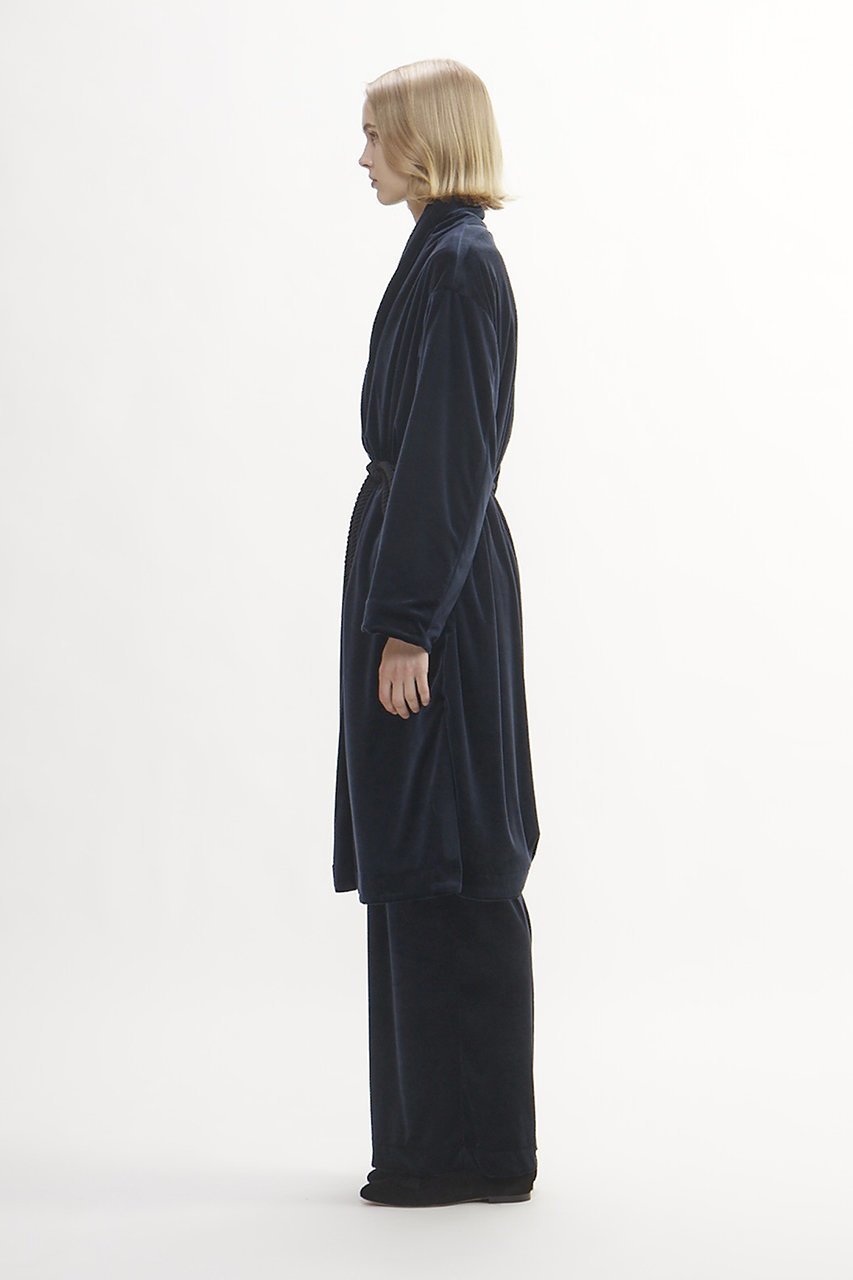 【プレインピープル/PLAIN PEOPLE】のベロアジャージショールカラーコート 人気、トレンドファッション・服の通販 founy(ファニー) 　ファッション　Fashion　レディースファッション　Fashion for Women　アウター　Coat / Outerwear Collection　コート・ロングコート・ピーコート　Long Coats, Peacoats & More　なめらか　Smooth, Silky Texture　イタリア　Italy　ストライプ　Stripe, Striped Pattern　ベロア　Velour, Soft Velvet　ミックス　Mix, Mixed Style　ロング　Long, Long-Length　エレガント 上品　Elegant　今季　This Season, Current Season　再入荷　Restock / Back in Stock　other-3|ID: prp329100004857482 ipo3291000000035855870