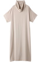 【プレインピープル/PLAIN PEOPLE】のバックサテンジョーゼットオフスタンドカラー半袖ロングワンピース ベージュ|ID: prp329100004857492 ipo3291000000035999215