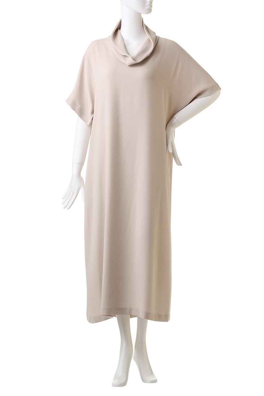 【プレインピープル/PLAIN PEOPLE】のバックサテンジョーゼットオフスタンドカラー半袖ロングワンピース 人気、トレンドファッション・服の通販 founy(ファニー) 　ファッション　Fashion　レディースファッション　Fashion for Women　ワンピース　Dresses　チュニック　Tunic Tops & Dresses　サテン　Satin, Glossy Fabric　シンプル　Simple, Minimal　チュニック　Tunic, Long Top　ドレープ　Drape, Draping Fabric　ロング　Long, Long-Length　半袖　Short Sleeve, Half Sleeve　夏　Summer　other-2|ID: prp329100004857492 ipo3291000000035999216