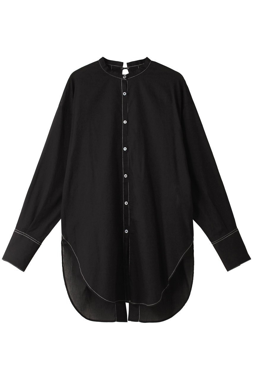 【プレインピープル/PLAIN PEOPLE】の【The fabric of Freedom】ローンブラウス インテリア・キッズ・メンズ・レディースファッション・服の通販 founy(ファニー) 　ファッション　Fashion　レディースファッション　Fashion for Women　トップス・カットソー　Cut & Sew Tops　シャツ・ブラウス・オフィスカジュアル　Elegant Blouses & Button-Ups　シアー　Sheer, See-Through　シンプル　Simple, Minimal　スリーブ　Sleeve, Long Sleeve / Short Sleeve　リボン　Ribbon, Bow　ロング　Long, Long-Length　再入荷　Restock / Back in Stock　ブラック|ID: prp329100004857507 ipo3291000000035856302