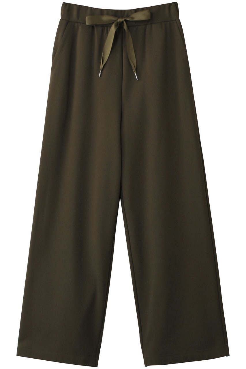 【プレインピープル/PLAIN PEOPLE】のフリースポンチワイドストレートパンツ インテリア・キッズ・メンズ・レディースファッション・服の通販 founy(ファニー) ファッション Fashion レディースファッション Fashion for Women パンツ Pants & Trousers ストレッチ Stretch, Stretchy Fabric ストレート Straight, Straight Cut ボトム Bottoms, Lower Wear リボン Ribbon, Bow ワイド Wide, Wide Fit 再入荷 Restock / Back in Stock カーキ|ID: prp329100004857510 ipo3291000000035856327