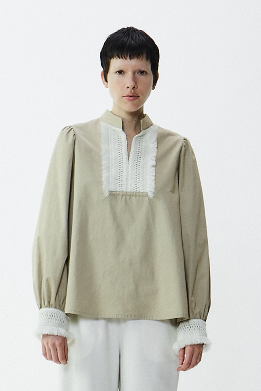 【プレインピープル/PLAIN PEOPLE】のスラブサテンブラウス 人気、トレンドファッション・服の通販 founy(ファニー) 　ファッション　Fashion　レディースファッション　Fashion for Women　トップス・カットソー　Cut & Sew Tops　シャツ・ブラウス・オフィスカジュアル　Elegant Blouses & Button-Ups　サテン　Satin, Glossy Fabric　スリーブ　Sleeve, Long Sleeve / Short Sleeve　モダン　Modern, Contemporary　レース　Lace, Lace Fabric　ロング　Long, Long-Length　エレガント 上品　Elegant　再入荷　Restock / Back in Stock　other-2|ID: prp329100004857513 ipo3291000000035878606