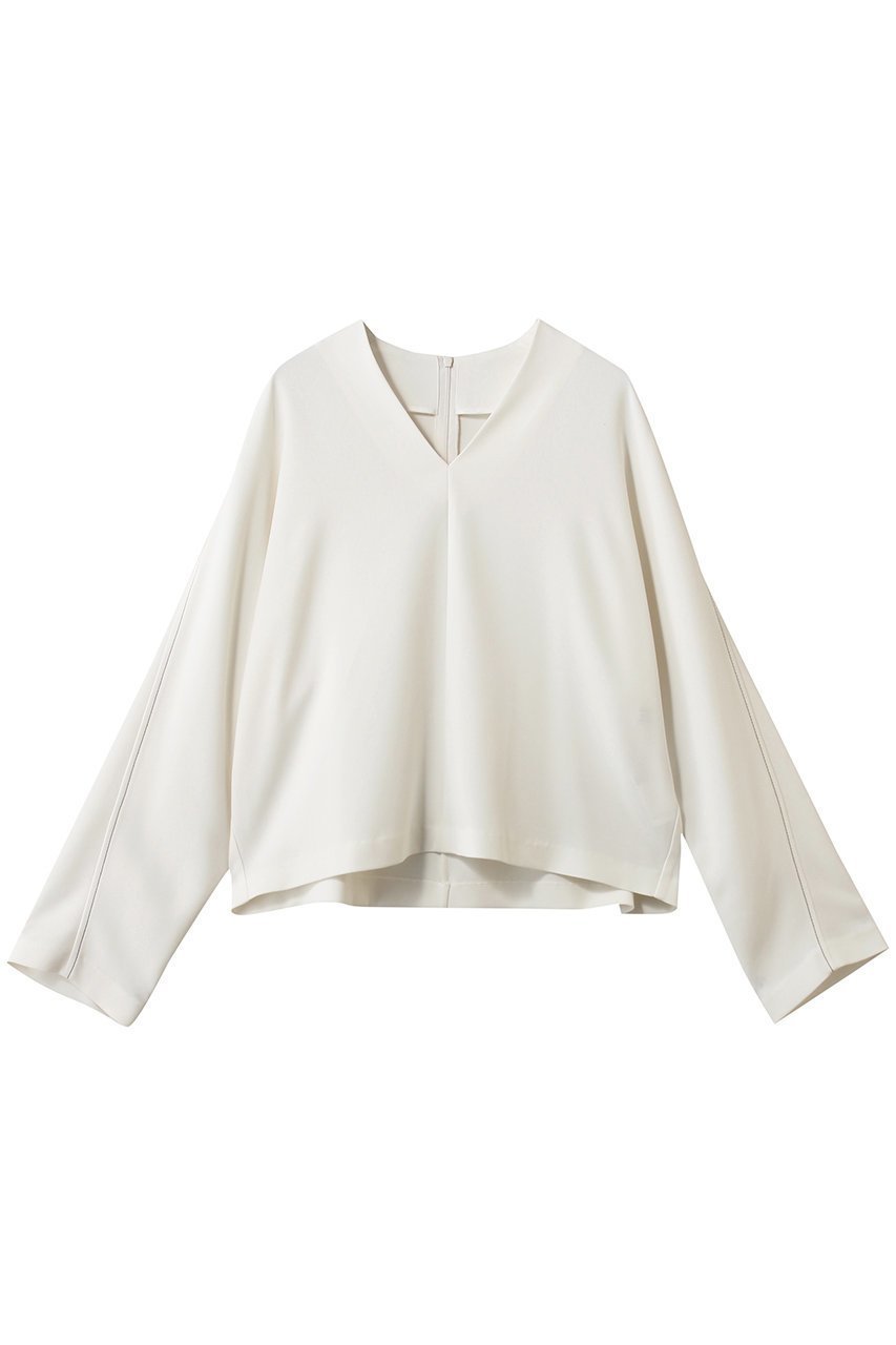 【ベイジ,/BEIGE,】のRUE(ルー)/ドライタッチVネック配色ステッチブラウス 人気、トレンドファッション・服の通販 founy(ファニー) 　ファッション　Fashion　レディースファッション　Fashion for Women　トップス・カットソー　Cut & Sew Tops　シャツ・ブラウス・オフィスカジュアル　Elegant Blouses & Button-Ups　Vネックトップス　V-Neck Tops / V-Cut Neckline Shirts　2026年　2026　おすすめ　Recommended / Our Picks　とろみ　Fluid, Flowy Fabric　ショート　Short, Short Length　スリーブ　Sleeve, Long Sleeve / Short Sleeve　タイトスカート　Pencil Skirt, Tight Skirt　バランス　Balance, Style Balance　ロング　Long, Long-Length　ワイド　Wide, Wide Fit　エレガント 上品　Elegant　夏　Summer　春　Spring　S/S・春夏　SS, Spring/Summer, Warm Season　 other-1|ID: prp329100004857523 ipo3291000000035856491