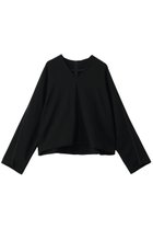 【ベイジ,/BEIGE,】のRUE(ルー)/ドライタッチVネック配色ステッチブラウス Black|ID: prp329100004857523 ipo3291000000035856493