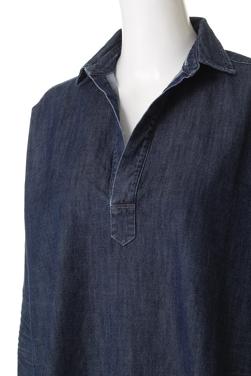 【フランク&アイリーン/Frank&Eileen】のGABI イタリアンフェイマスデニム スキッパーシャツ 人気、トレンドファッション・服の通販 founy(ファニー) 　ファッション　Fashion　レディースファッション　Fashion for Women　トップス・カットソー　Cut & Sew Tops　シャツ・ブラウス・オフィスカジュアル　Elegant Blouses & Button-Ups　スキッパー　Skipper, Open Collar　スリーブ　Sleeve, Long Sleeve / Short Sleeve　トレンド　Trend, Trending Now　フェミニン　Feminine, Girly　リラックス　Relax, Relaxed Fit　ロング　Long, Long-Length　other-5|ID: prp329100004857700 ipo3291000000035871431