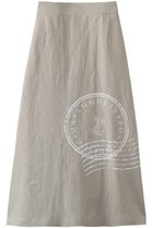 【プレインピープル/PLAIN PEOPLE】のビッグロゴリネンスカート ベージュ|ID: prp329100004857872 ipo3291000000035876672