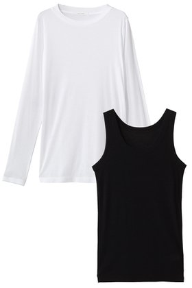 【プレインピープル/PLAIN PEOPLE】 コットンT×タンク 2ピースセット人気、トレンドファッション・服の通販 founy(ファニー) ファッション Fashion レディースファッション Fashion for Women トップス・カットソー Cut & Sew Tops シャツ・ブラウス・オフィスカジュアル Elegant Blouses & Button-Ups ロングTシャツ・Tシャツ Longline T-Shirts & Tees カットソー・ベーシックTシャツ Cut-and-Sewn Tops / Stretch Tees & Basics 2026年 2026 スリーブ Sleeve, Long Sleeve / Short Sleeve タンク Tank Top, Sleeveless Top ロング Long, Long-Length 夏 Summer 春 Spring S/S・春夏 SS, Spring/Summer, Warm Season 長袖 Long Sleeve, Full Sleeve |ID:prp329100004857882