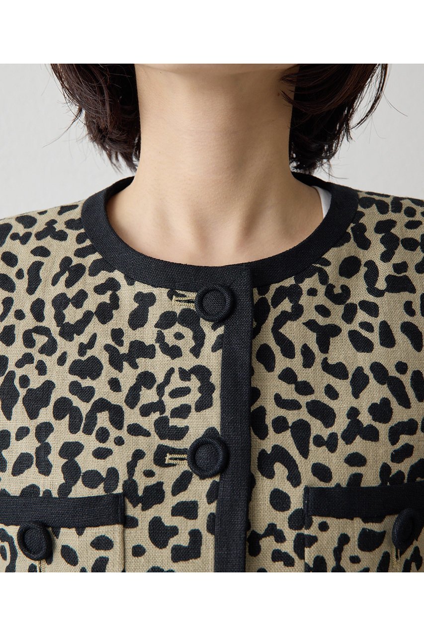 【ウィムガゼット/Whim Gazette】のリネンレオパードジャケット 人気、トレンドファッション・服の通販 founy(ファニー) 　ファッション　Fashion　レディースファッション　Fashion for Women　アウター　Coat / Outerwear Collection　レディースジャケット・軽アウター　Jackets　2026年　2026　ジャケット　Jacket, Outerwear　パイピング　Piping, Trim Design　ポケット　Pocket, Pocket Detail　リネン　Linen, Linen Fabric　レオパード　Leopard, Animal Print　ワッシャー　Washer, Crinkled Finish　エレガント 上品　Elegant　夏　Summer　春　Spring　S/S・春夏　SS, Spring/Summer, Warm Season　other-8|ID: prp329100004857889 ipo3291000000035876806