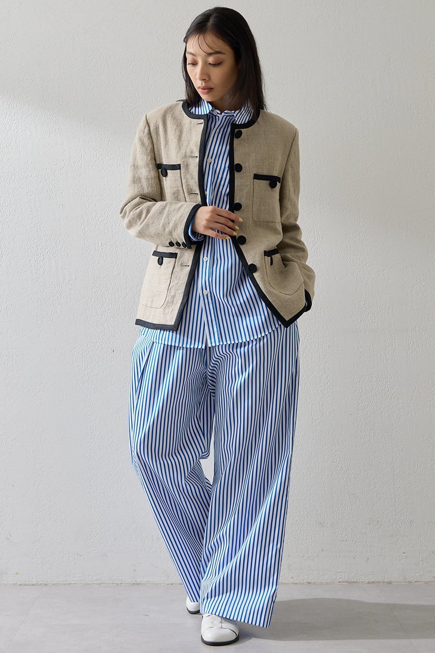 【ウィムガゼット/Whim Gazette】のストライプシャツ 人気、トレンドファッション・服の通販 founy(ファニー) 　ファッション　Fashion　レディースファッション　Fashion for Women　トップス・カットソー　Cut & Sew Tops　シャツ・ブラウス・オフィスカジュアル　Elegant Blouses & Button-Ups　2026年　2026　おすすめ　Recommended / Our Picks　なめらか　Smooth, Silky Texture　サテン　Satin, Glossy Fabric　スウェット / スエット　Sweatshirt, Sweatwear　ストライプ　Stripe, Striped Pattern　スリーブ　Sleeve, Long Sleeve / Short Sleeve　ポケット　Pocket, Pocket Detail　リラックス　Relax, Relaxed Fit　ロング　Long, Long-Length　エレガント 上品　Elegant　夏　Summer　春　Spring　S/S・春夏　SS, Spring/Summer, Warm Season　other-4|ID: prp329100004857892 ipo3291000000035876830