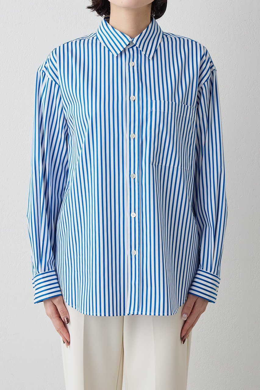 【ウィムガゼット/Whim Gazette】のストライプシャツ 人気、トレンドファッション・服の通販 founy(ファニー) 　ファッション　Fashion　レディースファッション　Fashion for Women　トップス・カットソー　Cut & Sew Tops　シャツ・ブラウス・オフィスカジュアル　Elegant Blouses & Button-Ups　2026年　2026　おすすめ　Recommended / Our Picks　なめらか　Smooth, Silky Texture　サテン　Satin, Glossy Fabric　スウェット / スエット　Sweatshirt, Sweatwear　ストライプ　Stripe, Striped Pattern　スリーブ　Sleeve, Long Sleeve / Short Sleeve　ポケット　Pocket, Pocket Detail　リラックス　Relax, Relaxed Fit　ロング　Long, Long-Length　エレガント 上品　Elegant　夏　Summer　春　Spring　S/S・春夏　SS, Spring/Summer, Warm Season　other-6|ID: prp329100004857892 ipo3291000000035876832